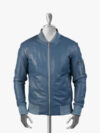 Men’s Blue Bomber Struan Leather Jacket