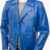 Men's Blue Leather Biker Jacket