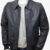 Men's Blue Leather Bomber Jacket: Culmstock