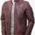Men's Burgundy Leather Biker Jacket Gooseham