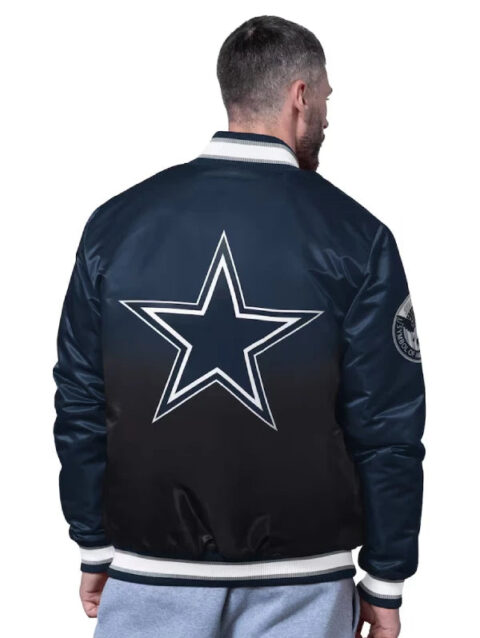 Men_s Dallas Cowboys Starter Navy Pass Rush Varsity Full-Snap Jacket