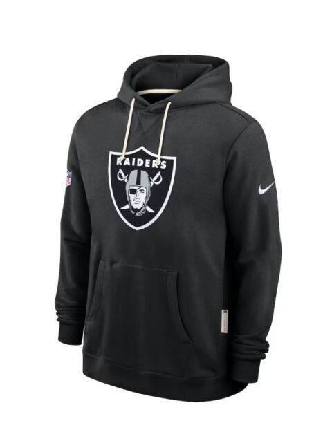 Men_s Las Vegas Raiders Nike Black Sideline Standard Issue Initial Home Dri-FIT Hoodie