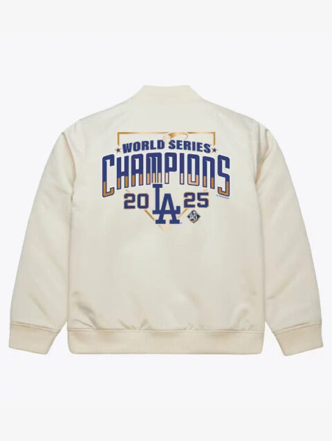 Men_s Los Angeles Dodgers Mitchell_Ness Cream 2025 World Series Champions Full-Zip Bomber Jacket