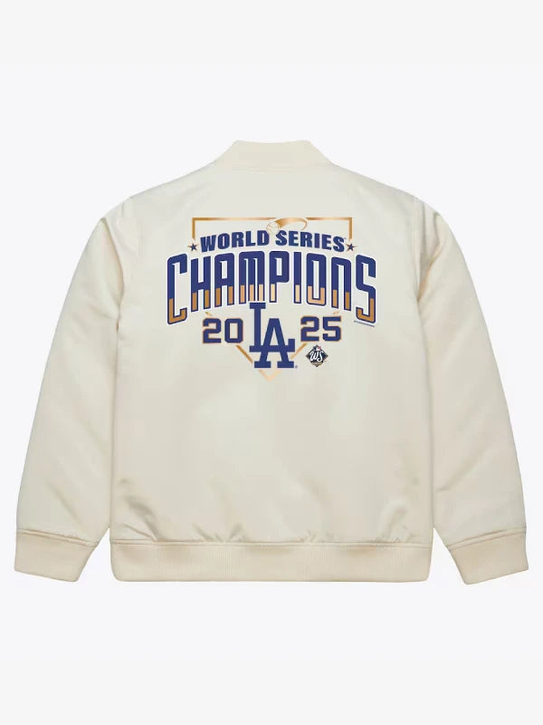 Men_s Los Angeles Dodgers Mitchell_Ness Cream 2025 World Series Champions Full-Zip Bomber Jacket