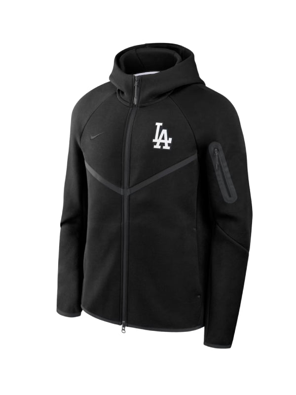 Men_s Los Angeles Dodgers Nike Black Tech Fleece Windrunner Full-Zip Hoodie Jacket