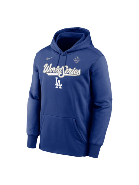Men_s Los Angeles Dodgers Nike Royal 2025 World Series Authentic Collection Therma Fleece Hoodie