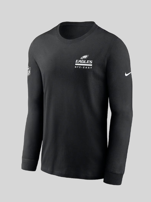 Men's Nike Black Philadelphia Eagles Sideline Performance Long Sleeve T-Shirt