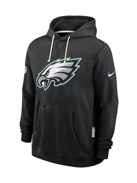Men_s Nike Black Philadelphia Eagles Sideline Standard Issue Initial Home Dri-FIT Hoodie