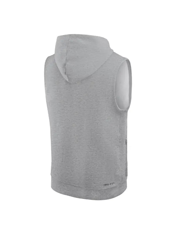 Men's Nike Heather Gray Oregon Ducks 2025 Sideline Standard Issue Dri-FIT Sleeveless Hoodie