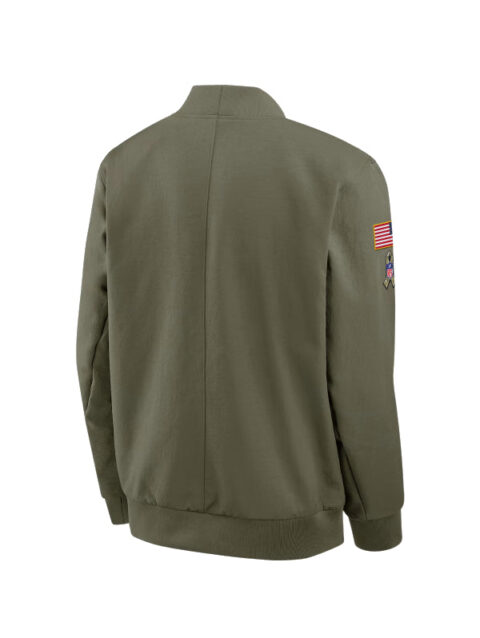 Men_s Nike Olive San Francisco 49ers 2025 Salute to Service Sideline Full-Zip Bomber Jacket