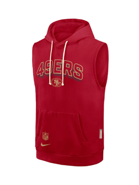 Men_s Nike Scarlet San Francisco 49ers Sideline Standard Issue Dri-FIT Sleeveless Hoodie