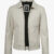 Men’s Off White Leather Harrington Jacket