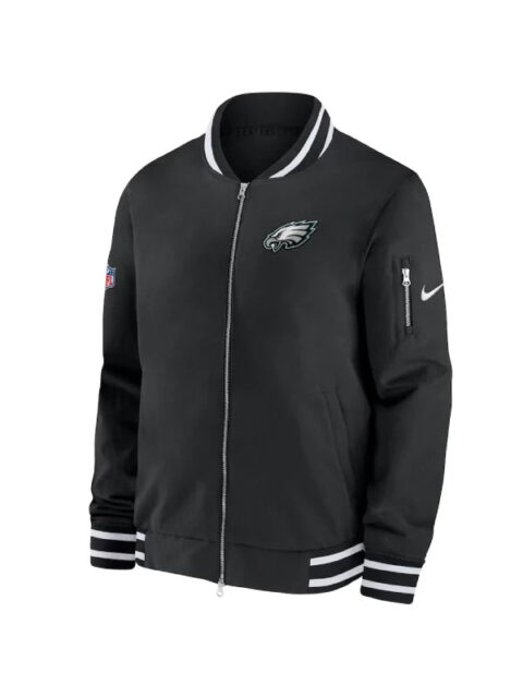 Men_s Philadelphia Eagles Nike Black Coach Full-Zip Bomber Jacket