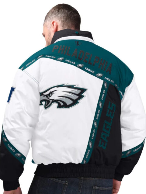 Men_s Pro Player Midnight Green Black Philadelphia Eagles Tape Full-Zip Hooded Jacket
