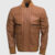 Men's Quilted Tan Brown Bomber Jacket