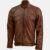 Men's Tan Brown Waxed Leather Jacket
