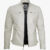 Men’s Vintage Off White Café Racer Leather Jacket