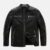 Mens Classic Black Leather Racer Jacket Front