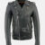 Mens Classic Police Style Biker Leather Jacket