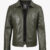 Mens Classic Shirt Collar Leather Jacket
