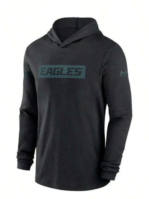 Mens-Nike-Black-Philadelphia-Eagles-Sideline-Hoodie-Performance-Long-Sleeve-T-Shirt