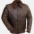 Mens Shearling Collar Brown Bomber Jacket Front