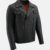 Mens Vented Black Biker Leather Jacket Side Pose