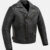 Mens Zippered Chest Pocket Black Biker Leather Jacket
