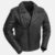 Mens Zippered Slash Pockets Biker Leather Jacket