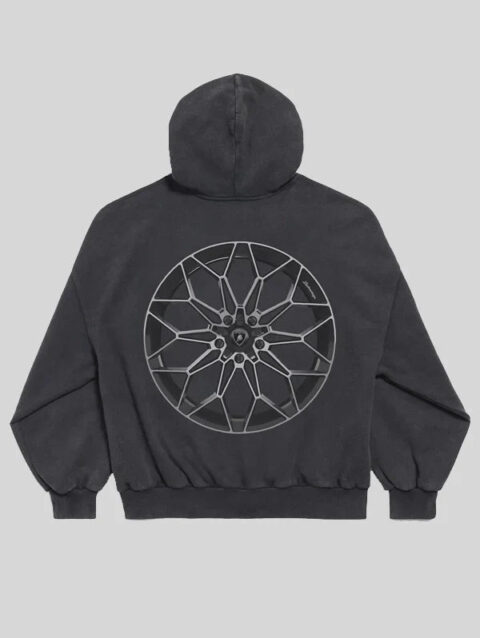 Mens Balenciaga I Automobili Lamborghini Black Faded Zip-up Hoodie