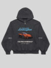Mens Balenciaga I Automobili Lamborghini Zip-up Hoodie Black Faded