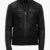 Mens Black Edge Leather Biker Jacket