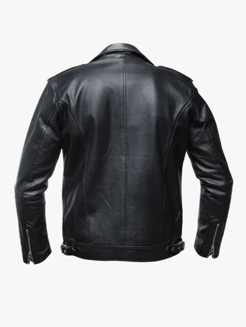 Mens Clyde Genuine Leather Jacket Black