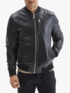 Mens Jasper Leather Bomber Jacket