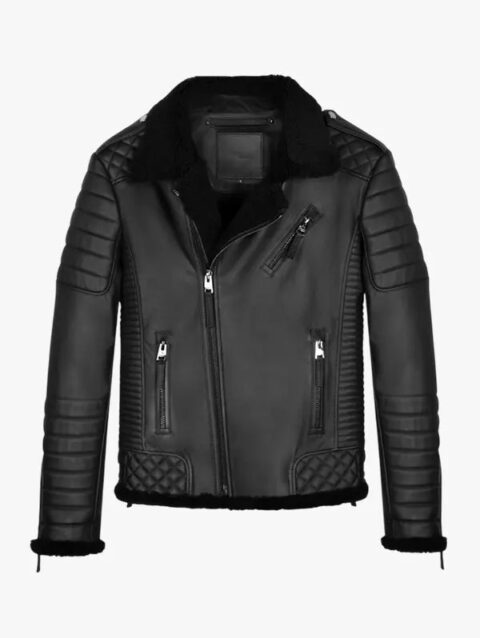 Mens Kay Michaels Shearling Leather Jacket