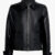 Mens Leather Milan Bomber Jacket Black