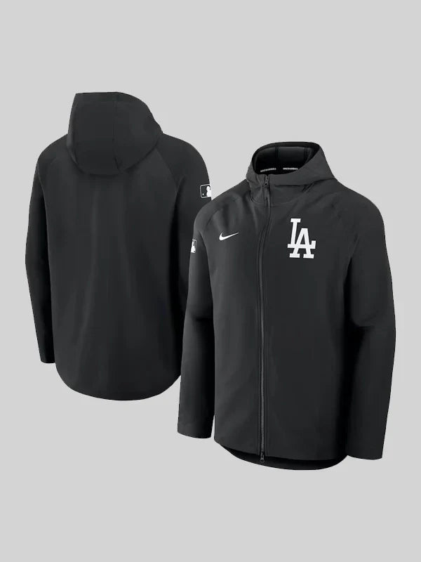 Mens Los Angeles Dodgers Nike Black Authentic Collection Raglan Performance Full-Zip Jacket