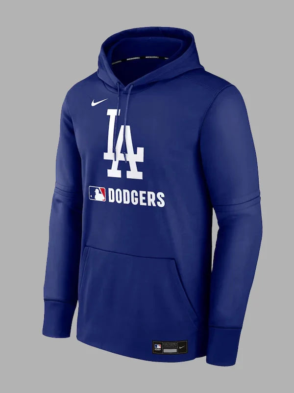 Mens Los Angeles Dodgers Nike Royal Authentic Collection Performance Pullover Hoodie Blue