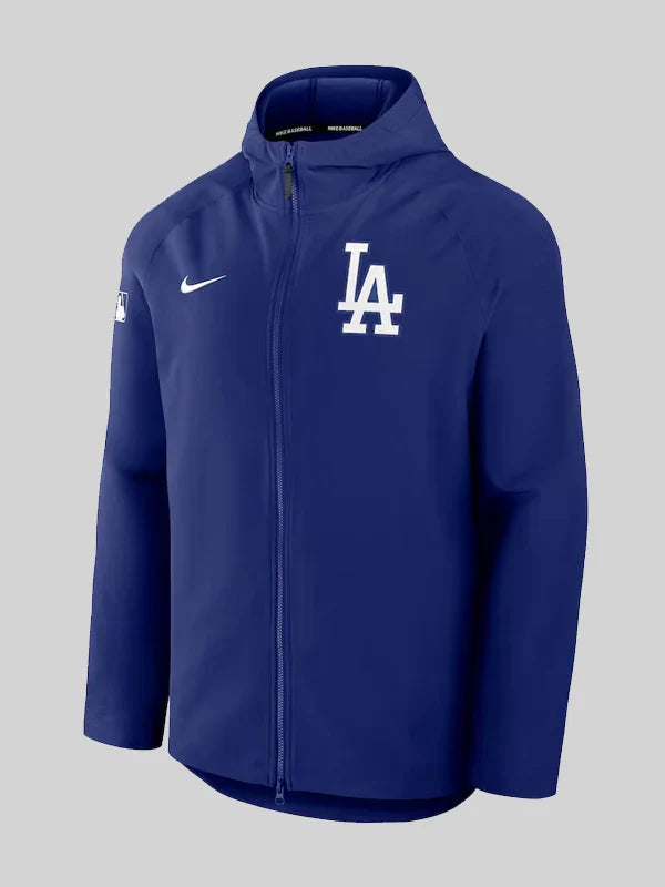 Mens Los Angeles Dodgers Nike Royal Authentic Collection Raglan Performance Full-Zip Jacket Blue