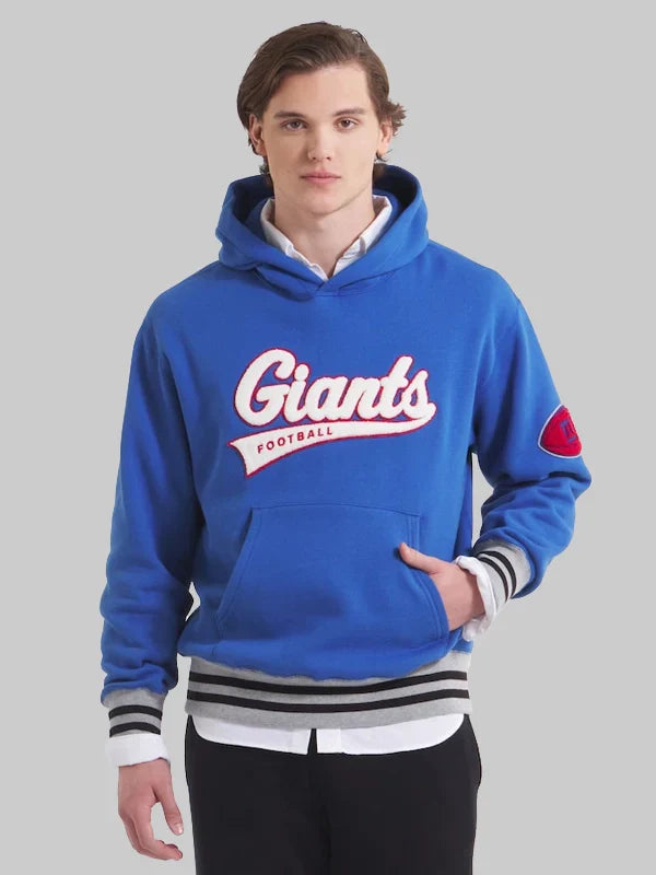 Mens Royal NewYork Giants x Todd Snyder Relaxed Canadian Fleece Hoodie