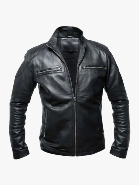 Mens Vito Genuine Black Leather Jacket