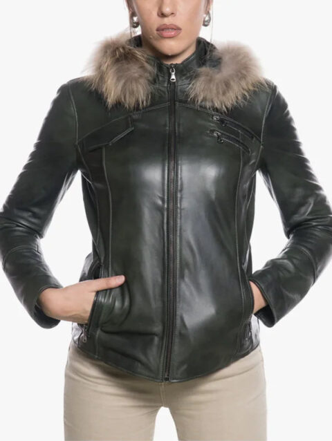 Michelina Cap Womens Green Jacket