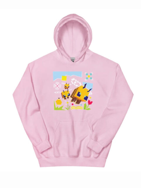 Minecraft Bee Adult Hoodie Pink