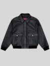 Mutimer Leather Bomber Jacket Black