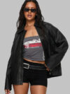 Napoleon Faux Leather Jacket Black