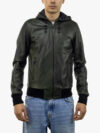 Napoli Cap Mens Green Bomber Hooded Jacket