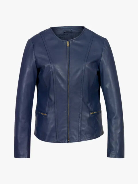 Nevaeh Ladies Blue Collarless Jacket