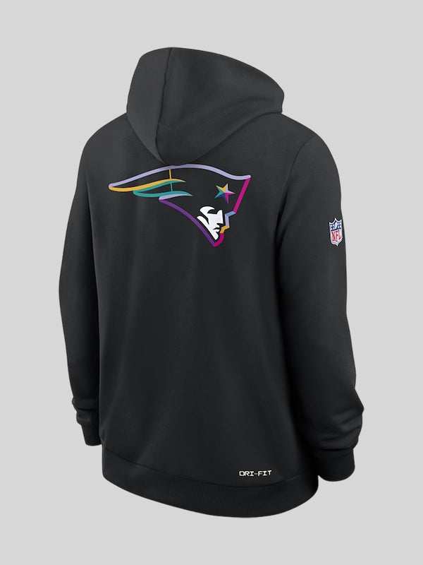 New England Patriots 2025 Crucial Catch Nike Dri Fit Hoodie Black
