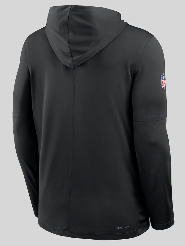 Nike Philadelphia Eagles Black Sideline Pure Fury Long Sleeve Hoodie T-Shirt
