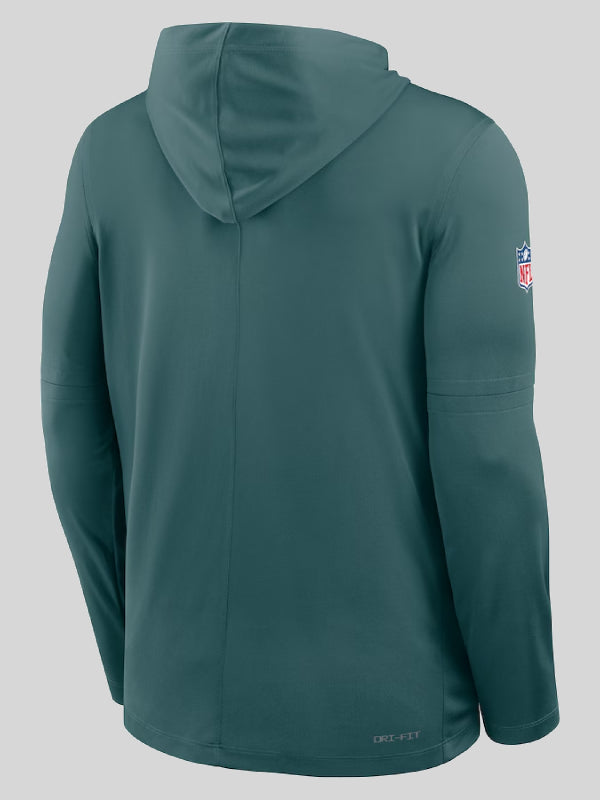 Nike Philadelphia Eagles Sideline Green Pure Fury Long Sleeve Hoodie T-Shirt